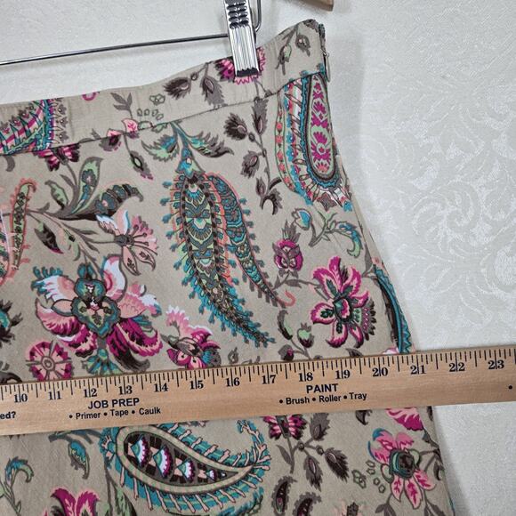 VTG East 5th Linen Blend Paisley Maxi Skirt sz 16W* Tan Beige Multi Floral Boho - Picture 10 of 12
